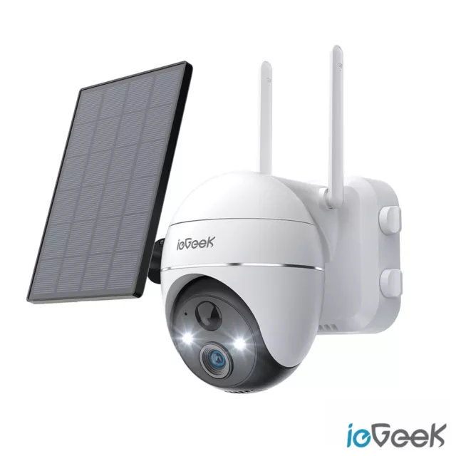 ieGeek 360° PTZ Telecamera Wi-Fi Esterno con Batteria Senza Fili Videocamera