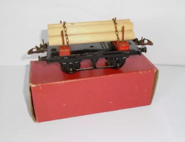 1952 Hornby O Gauge Lumber Wagon No.1 - With Box & Wood Load