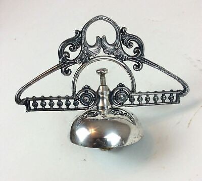 Antique Victorian silverplate ornate bell 1860 - 1870 patents Eastlake
