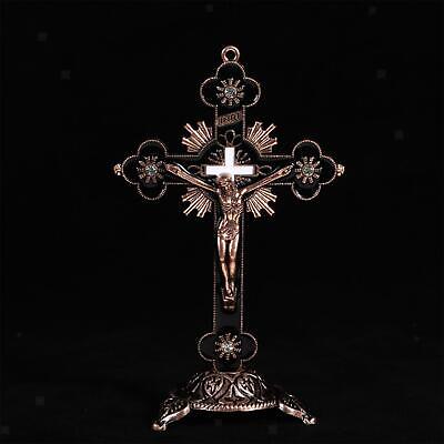 Crucifix with Base Jesus Christ On Cross Statues for Chapel Office  Black
