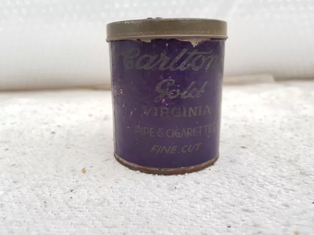 1950s Vintage James Carlton London Gold Virginia Cigarette Tin India Round CG2