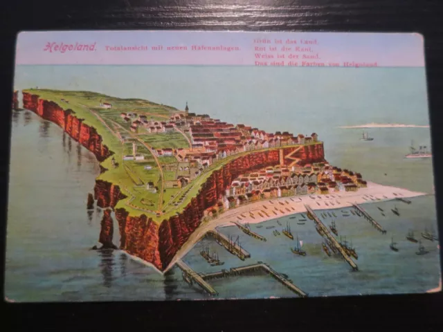 AK Helgoland Totalansicht ca. 1912 - 1925 nach Halle Saale gelaufen