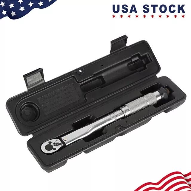 1/4 Inch Drive Adjustable Click Torque Wrench (5~25 Nm /4~18 ft/lbs ) with Case