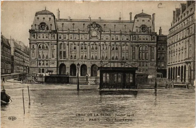 CPA AK PARIS Gare St-Lazare FLOODS 1910 (605955)