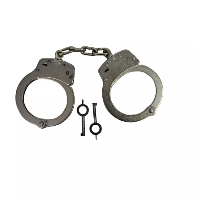 Smith & Wesson 350140 Model 100L Chain-Linked (4 Link) Handcuffs & Keys, Nickel