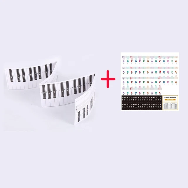 NEW PRACTICE KEYBOARD & Note Chart For Behind The Piano 88 Keys Coated ...