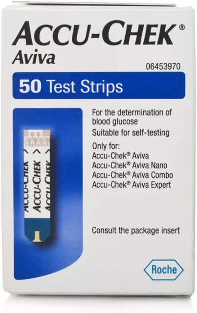 Accu-Check Aviva Test Strips, one pack of 50 Test Strips, Long expiry 