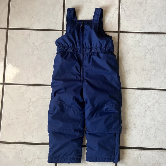 L.L. Bean Boys Blue Snow Bib Ski Thinsulate Pants Overalls Grow Cuffs 4T