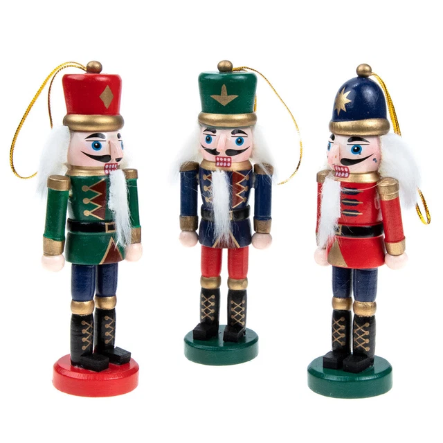 3 pz giocattolo noce festa di Natale schiaccianoci decorazione tavolo scrivania