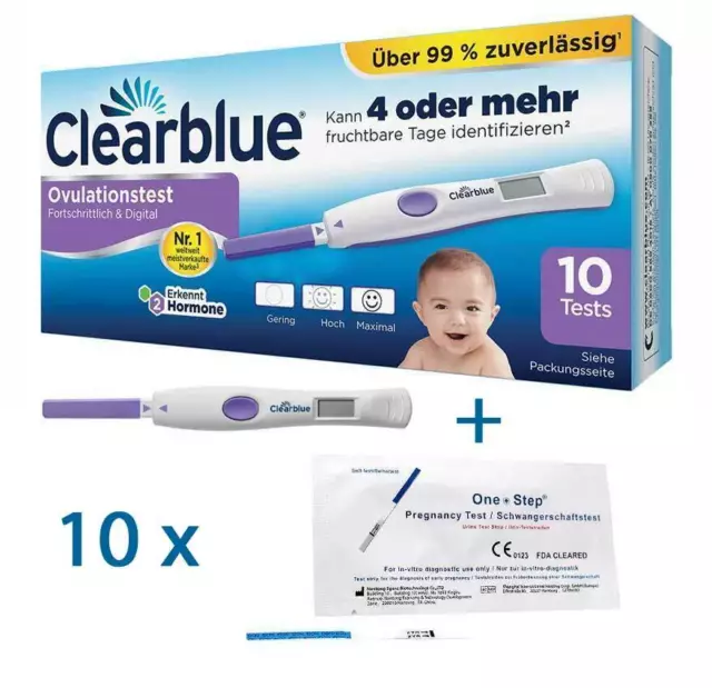 Clearblue Digital Ovulationstest 2.0 mit dualem Hormonindikator + 10 Frühtests