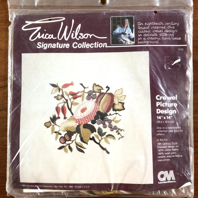 Kit Broderie Crewel Vintage Erica Wilson 1980 – Design 7169 Rose Fée (neuf Scellé)