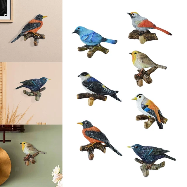Wandgarderobenhaken aus Kunstharz für den Außenbereich, Vögel auf einem Ast,
