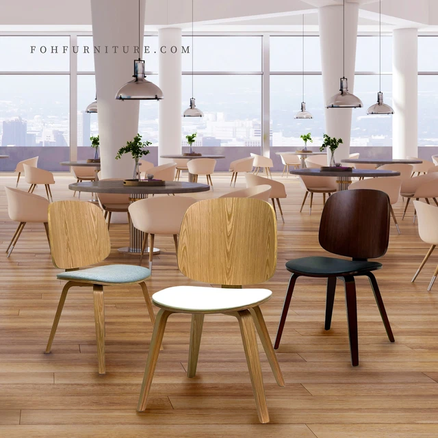 2pc Sold Wood Kitchen Chair, Beech Wooden Dining Chairs with Cushion Upholstered