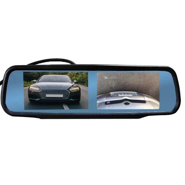 Dolphin Dual Twin Screen Clip On Mirror Monitor Car Van Rear Reversing Camera