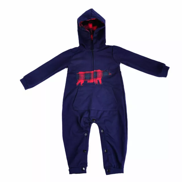 Baby Boy Infant Cotton Romper Bodysuit Jumpsuit Hooded Clothes Outpour Zipper rt 3