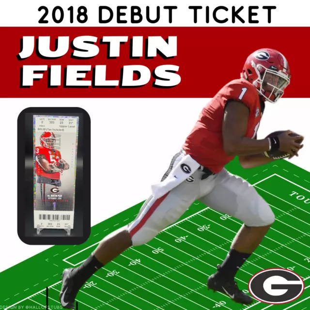 Justin Fields DEBUT Ticket 1st College game NCAA Georgia UGA Pre Ohio St + NFL