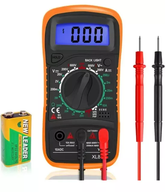 LCD Digital Multimeter Voltmeter Ammeter AC DC OHM Current Circuit Tester Buzzer