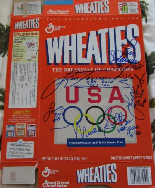 1996 US OLYMPIC Softball Team stars signed auto Wheaties box Lisa ...