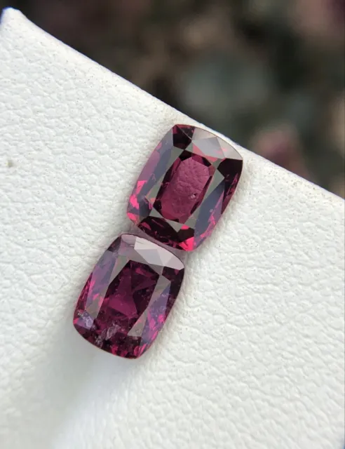 3.45 Carat Natural Rhodolite Garnet Faceted Gemstones from Tanzania Africa 2