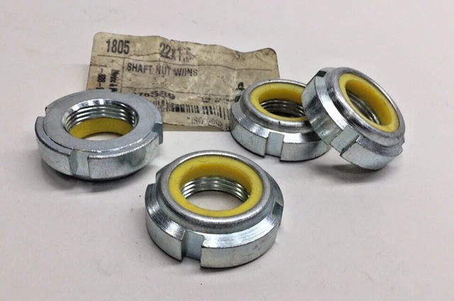 MMCC I009613-4 Slotted Shaft Lock Nut Nylon Insert M22 x 1.5 (Pack of 4) Spanner