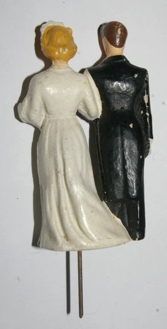 anciennes figurines  couple de mariés pour gâteau de mariage 2