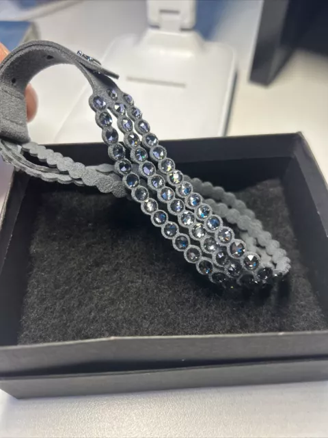 Authentic Swarovski Power Collection Dark Gray Crystal Slake Bracelet 5512509