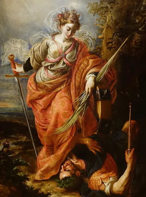 oil painting  " Saint Catherine of Alexandria Dominating the Emperor Maxentius"