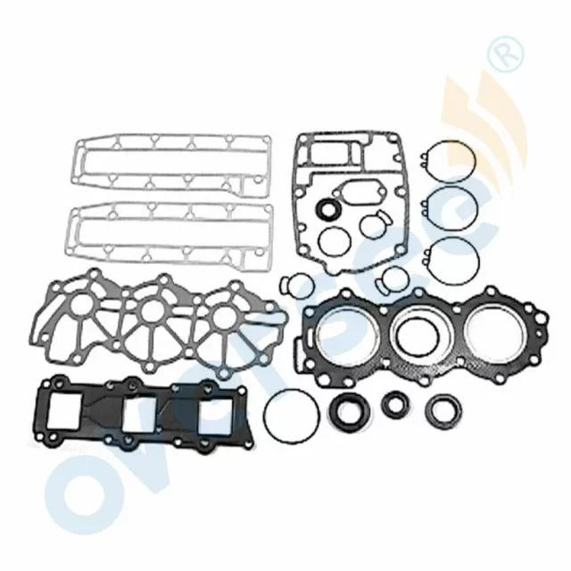 6J8-W0001-00 Outboard Gasket Set Kit Replaces For Yamaha Marine 25Hp-30Hp 3Cyl