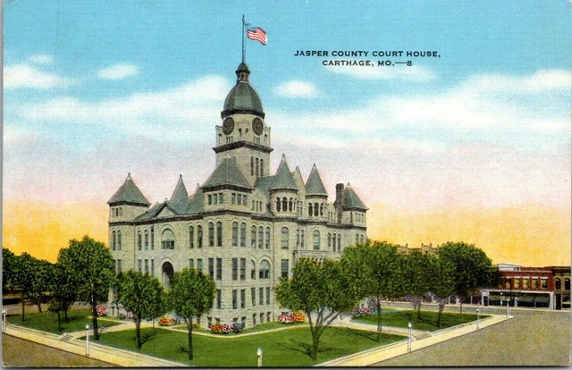 Postcard Jasper County Court House Carthage Mo
