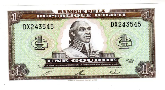 HAITI Billet 1 Gourde 1993 P259 TOUSSAINT L'OUVERTURE  NEUF UNC