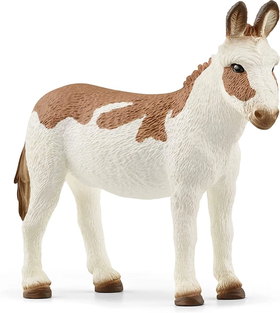 SCHLEICH 13961 Farm World American Spotted Donkey Figurine