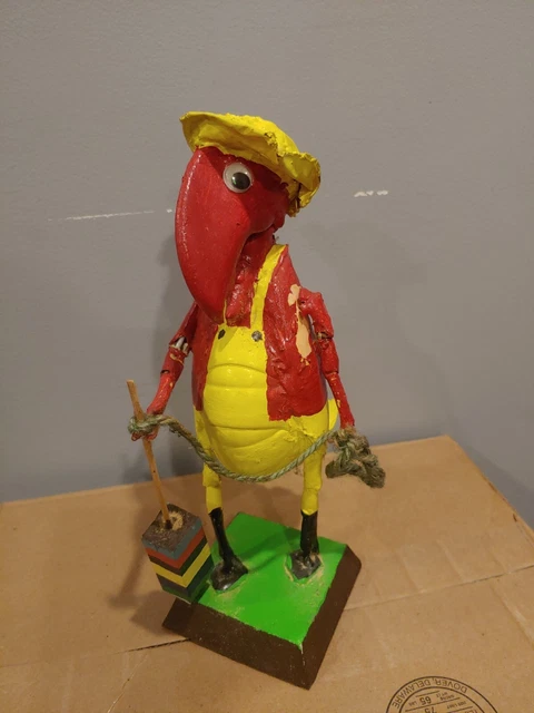 Unique Buzzard Lobster Shell Folk Art Figure Doll 9"x4" Maritime Cecil Nickerson