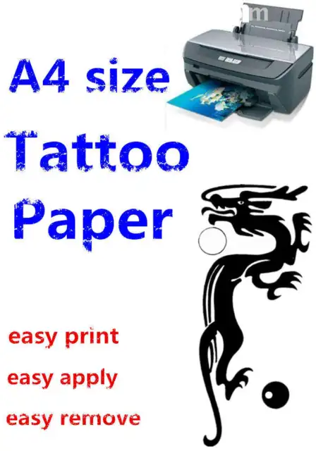 Inkjet Tattoo Paper A4, A3 Packs - Printable Temporary Transfer Sheets  Cosplay