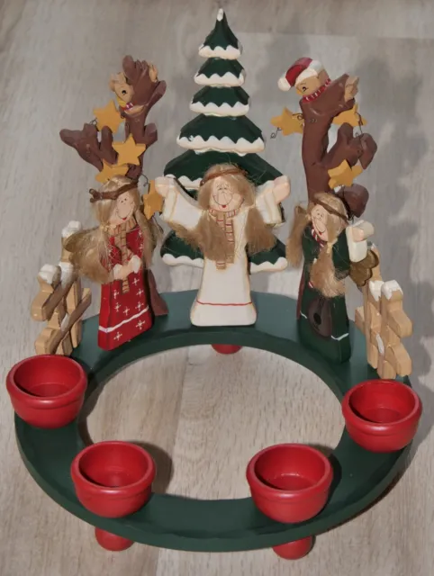 Adventskranz aus Holz für Teelichter/Kerzen ,handbemalt,Advent,Weihnachten Fotos
