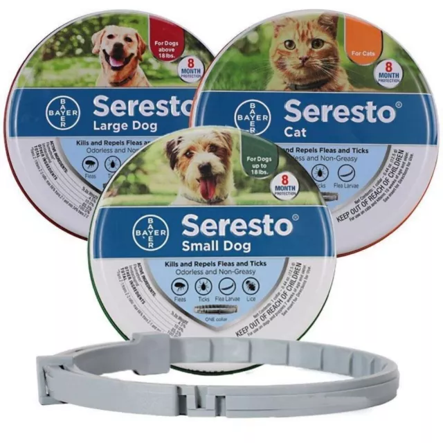 BAYER SERESTO Collare Antiparassitario zecche per Cani/Gatti 8 mesi Protezione
