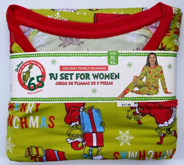 Dr Seuss The Grinch Holiday Family Pajamas Set For Women Size XL (16-18) NWT Dr Seuss The Grinch Holiday Family Pajamas Set For Women Size XL (16-18) NWT