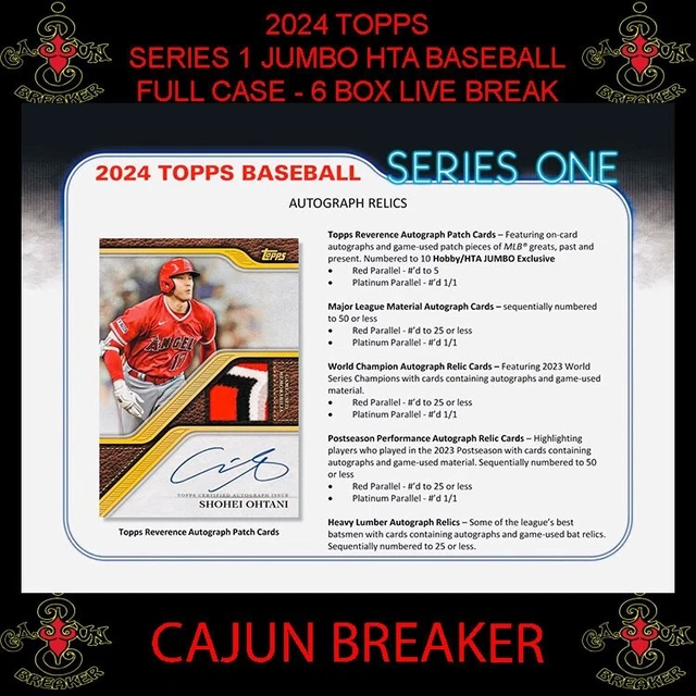 ARIZONA DIAMONDBACKS ^6 Box Case Break^ 2024 Topps Series One Jumbo