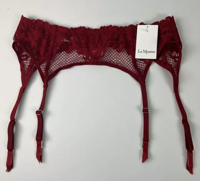 Le Mystere Womens Garter Belt Size Medium 8 Lace Allure 4946 Floral Ruby D34