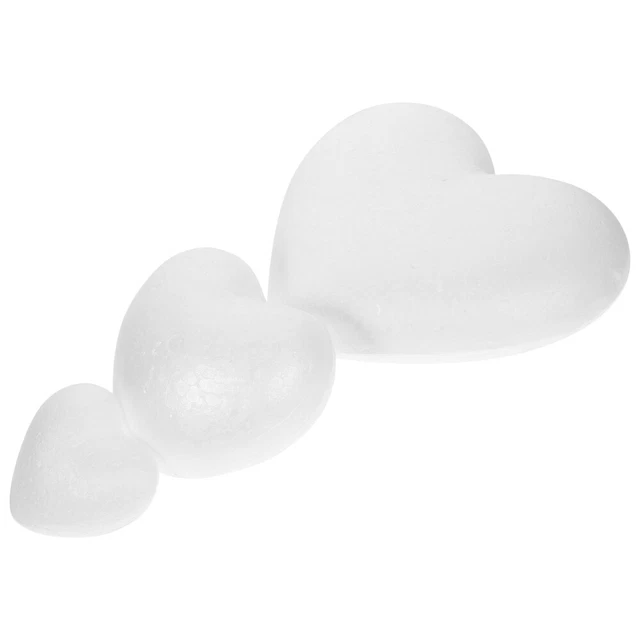 3 PCS FOAM Hearts for Crafts DIY Material Shaped Foams Love Blank £6.55
