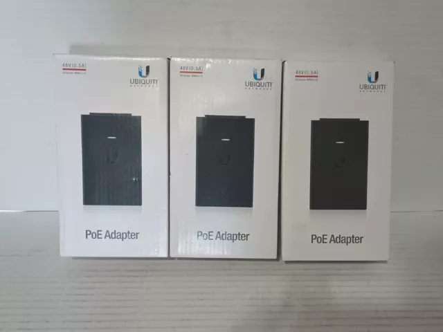 Lot 3 -Ubiquiti Network PoE Adapter 48V Gigabit Ethernet US Version NEMA 5-15