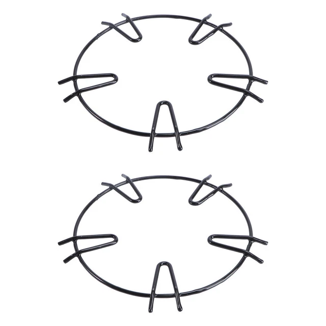 Porte-chauffage à gaz 2pcs Anti- Wok Pan Support Panorama Poêle en émail