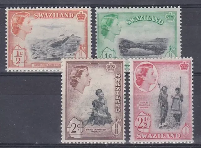 set of 4 mint QEII stamps from Swaziland. 1961