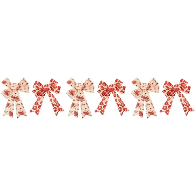 christmas bows 3x Weihnachten Buffalo Bögen Urlaub Bögen Kranz Großen Bogen Baum