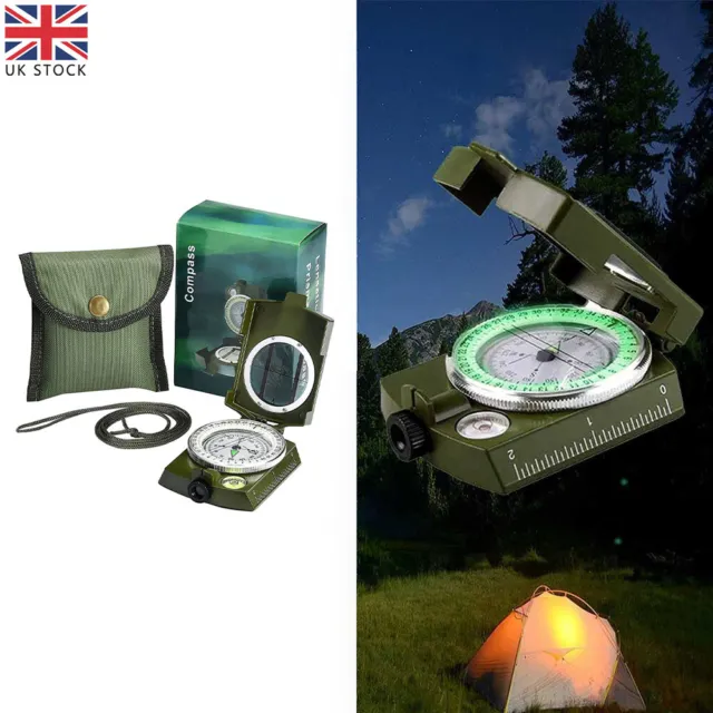 Professional Waterproof Pocket Compass Metal Military Army Sighting Inclinometer