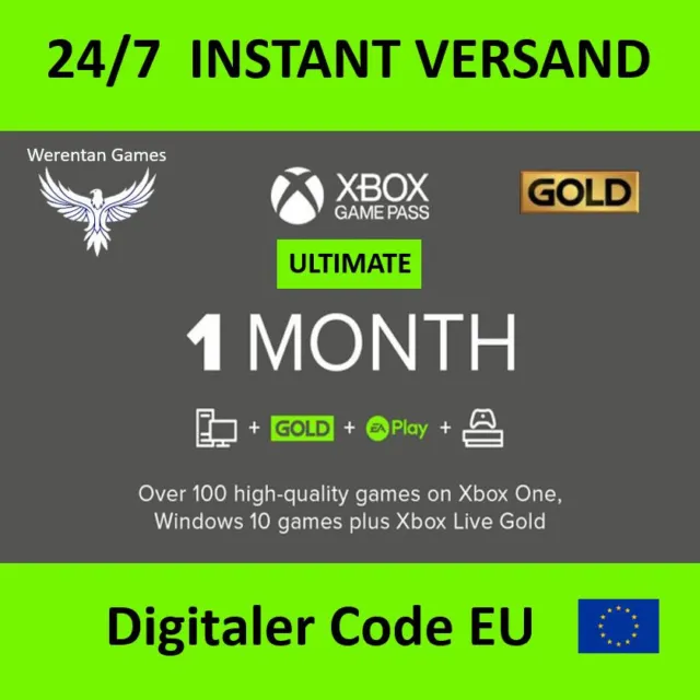 XBOX Game Pass Ultimate + XBOX LIVE GOLD – 1 Monat  - KEY EU - Sofort