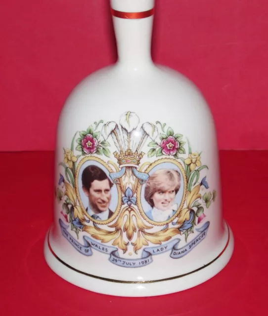 HEXAGON STUDIOS Staffordshire * Vintage Prince Charles & Lady Diana Rare Bell * 3