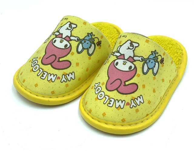 1976 # Vintage My Melody PANTOFOLE Sanrio YELLOW SLIPPERS made in Japan  RARE#MU