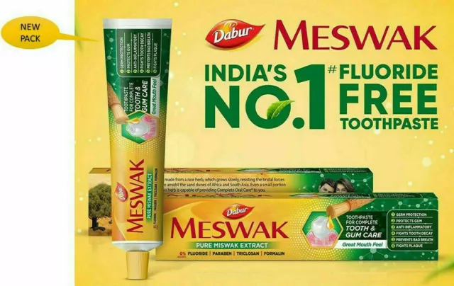 6x Dentifrice Dabur Meswak -100G | Soins bucco-dentaires complets | Anti-carie