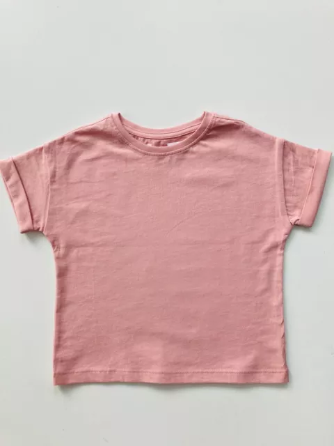 New Girls Pink T-Shirt Short Sleeve 100% Cotton Ex M&S Age 2 to 7 Marks Spencer 2