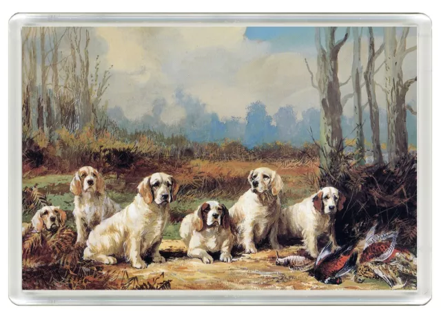 Clumber Spaniel Group Of Dogs Art Print Novelty Fridge Magnet   Great Gift